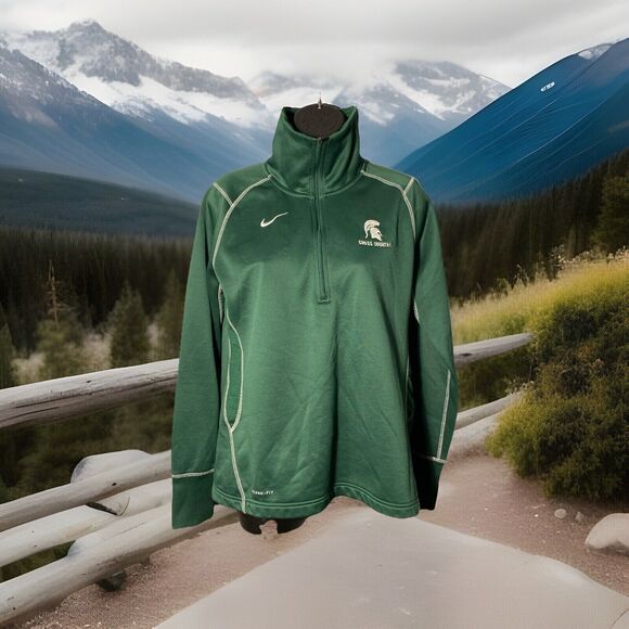 Nike Women's Thema Fit Warm Up Jacket Size Medium MSU Spartans‎ - Picture 1 of 7